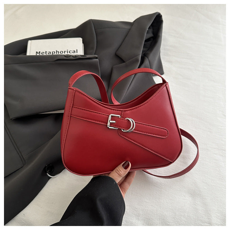 French Retro Shoulder Bag with Adjustable Strap
