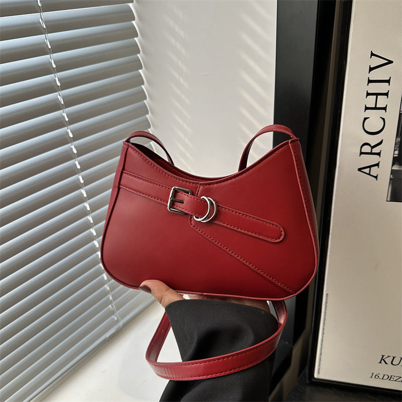 French Retro Shoulder Bag with Adjustable Strap