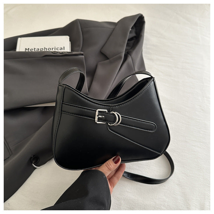 French Retro Shoulder Bag with Adjustable Strap