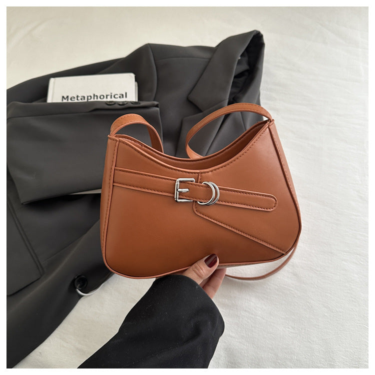 French Retro Shoulder Bag with Adjustable Strap