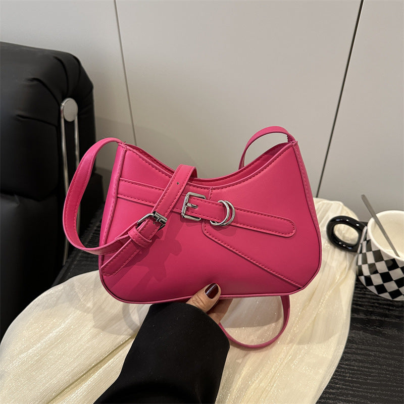 French Retro Shoulder Bag with Adjustable Strap